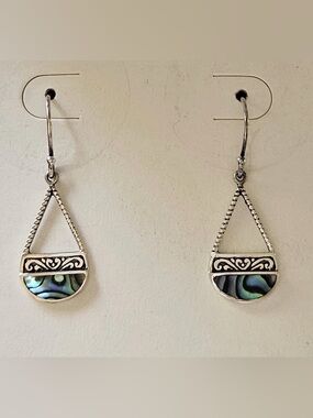 ANNIKA WITT STERLING SILVER ABALONE SEASHELLS EARRINGS